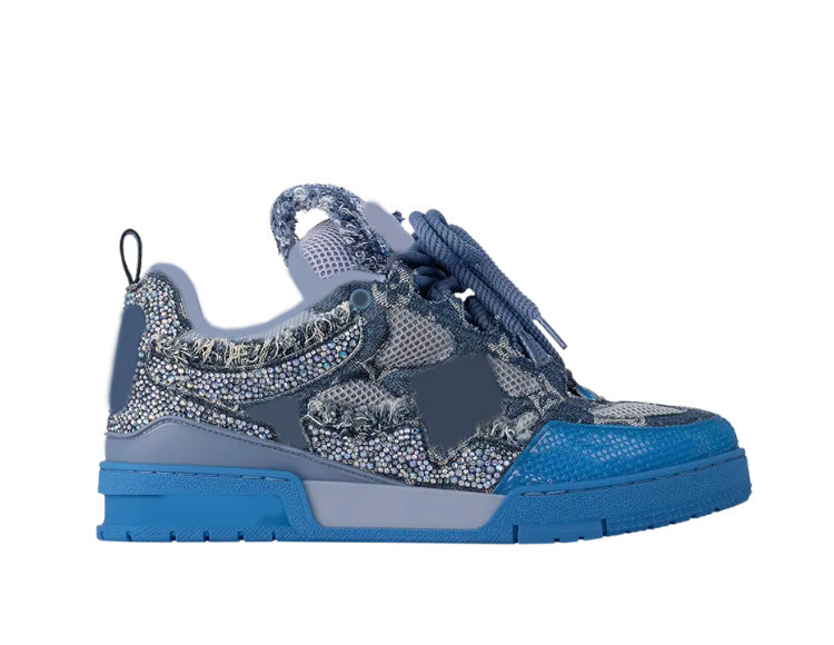 Sneakers Skate Blue with glitter stones